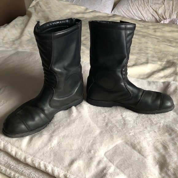 Mens Leather Motorcycle Riding Boots - Size 9 - Picture 2 of 4